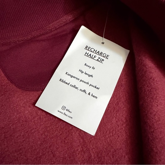 FLEO Recharge Half Zip, Hip Length, Maroon, S, NWT - Picture 3 of 4